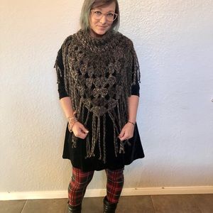 Crochet Fringe Triangle Scarf